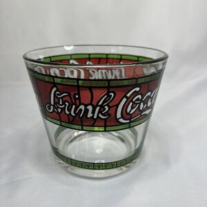Vintage Coca Cola Tiffany Style Glass Ice Bucket